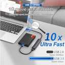5 Port Powered USB 3.0 Hub, USB Extender Splitter with 4 USB-A and 1 PD Type-C Fast Charging/Data Port, USB Hub Extender Expand Ports for Laptop, MacBook, PC, PS4/5,Xbox, Car and More