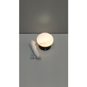 Small Decorative Lights Bedside Table, Round Marble Cordless Table lamp, USB Rechargeable Dimmable Desk Lamp Touch Bedside Lamp for Night at Nursery/Bedroom/Office/Outdoor Patio/Meditation/Gift