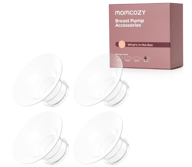 Momcozy Original Replacement Accessories for M5| M6| M9, FoodGrade Silicone & BPA Free, Original Breastfeeding Parts, Inserts 21mm, 4 Pack