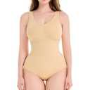 Shapewear Bodysuit For Women Sleeveless Body Shaper Ribbed Seamless Shapewear Tummy Control Tank Tops (X-Large)