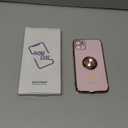 Compatible for iPhone 11 Case with 2 Pack Screen Protector, 360 Rotatable Ring Holder [Luxury Hearts Pattern] Plating Gold Edge Slim Soft Phone Cover Case for iPhone 11 - Girl Pink