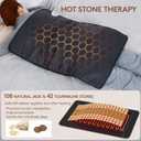 UTK Far Infrared Heating Pad for Back, 5X Pain Relief for Waist, Abdomen, Thigh, Hip, Hot to 159, FSA-HSA Eligible, Natural Jade & Tourmaline, Auto Shut Off, 21" x 31'' Large Size, Gift for Women Men