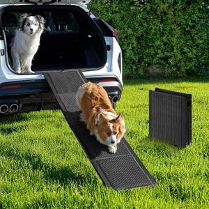EHEYCIGA Dog Ramp for Car, 71" L x 17" W Pet Ramps for Large Dogs Up to 150LBS Enter a Car, SUV & Truck, Outdoor Pet Steps with Anti-Slip Surface