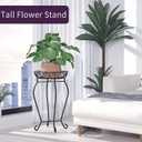 Yimobra Tall Plant Stand Indoor Outdoor, 200LB Hold Up Metal Flower Plant Stand, Heavy Duty Rustproof Iron Plant Supports for Patio or Garden,Living Room, 12.5 x 23.6 Inches, Black
