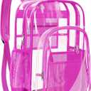 PAMANO Clear Backpack Transparent Heavy Duty School PVC Bookbag See Through Bag Boys and Girls for College Work Travel Security