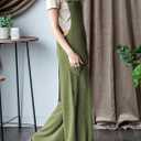 Dokotoo Women's Casual Jumpsuits Ribbed Front Pocket Loose Overalls One Piece Sleeveless Wide Leg Long Pant Rompers (M)