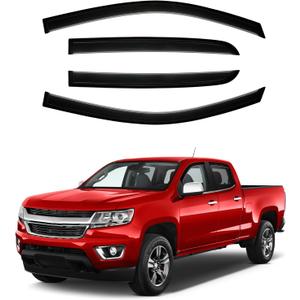 Canvcle Colorado Rain Guards - Window Visors for Chevy Colorado/GMC Canyon Crew Cab 2015-2022, Outside-Mount Tape-On Side Window Wind Deflectors for Colorado Accessories, Vent Visors Shades Rainproof