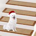 Stair Treads for Wooden Steps, 8" X 30" Stair Treads Carpet with Self Adhesive Strips, Non Slip Stair Treads for Kids Elderlys and Pets,15 Pack, Beige