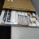 Mumeasy 29.6-46" Baby Gate for Stairs, Pressure Mounted Dog Gate for Doorways, Auto Close Pet Gate for Indoor Use, Extra Wide Child Gate with Walk Thru Door White, Mom's Choice Awards Winner