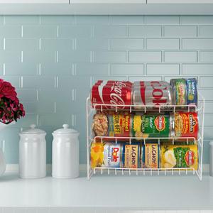 Atlantic Gravity-Fed Compact Single Can Rack - Kitchen Organizer, Durable Steel Construction, 3-level storage capacity, fits most pantries, PN 1002N in galvanized steel (Updated)
