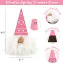 2 x DAZONGE Easter Decorations, Easter Gnome Decor, 4PCS Wooden Spring Gnomes with Faux Fur Beards, Cute Gnome Figurines for Tiered Tray Mantel Shelf Table