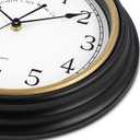 Bernhard Products Decorative Black Wall Clock 12 Inch Silent Non Ticking Battery Operated Vintage Elegant Retro Clocks for Living Room Decor, Kitchen Office Dining Room Bedroom School Classroom