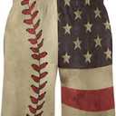 Mens American Flag Swim Trunks with Compression Liner 5 Inch Inseam 4th of July Patriotic Bathing Suit Board Shorts (XXL)