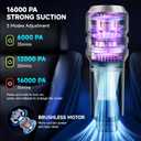 Handheld Vacuum Cordless, Car Vacuum Cleaner with Brushless Motor, Strong Suction Vacuum & Compressed Air Dusters with LED Light, Type C Port, Wireless Mini Portable Hand Vacuum Blower for Home, Pet