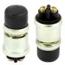 QWORK Engine Start Push Button Switch, 4 Pcs 12V 50A Momentary Start Switch for Car Truck Boat, Black Cap