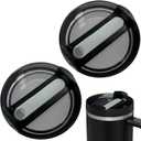 40 OZ Tumbler Lids Fit for Stanley Cup, Replacement Lids Fit for 40 OZ Stanley Adventure Quencher Travel Tumbler, Spill Proof Tumbler Cover for Stanley Cup Accessories (2 Pack, Black)