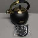 SUSTEAS Stove Top Whistling Tea Kettle - Food Grade Stainless Steel Teakettle Teapot with Cool Touch Ergonomic Handle, With 1 Silicone Pinch Mitt Included, 2.64 Quart(BLACK)