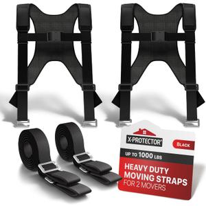 X-Protector Moving Straps - 2 Pairs - Lifting Straps for 2 Movers - Move Furniture Easily and Safely - Perfect for Lifting and Moving Heavy Objects! (with Back Support)