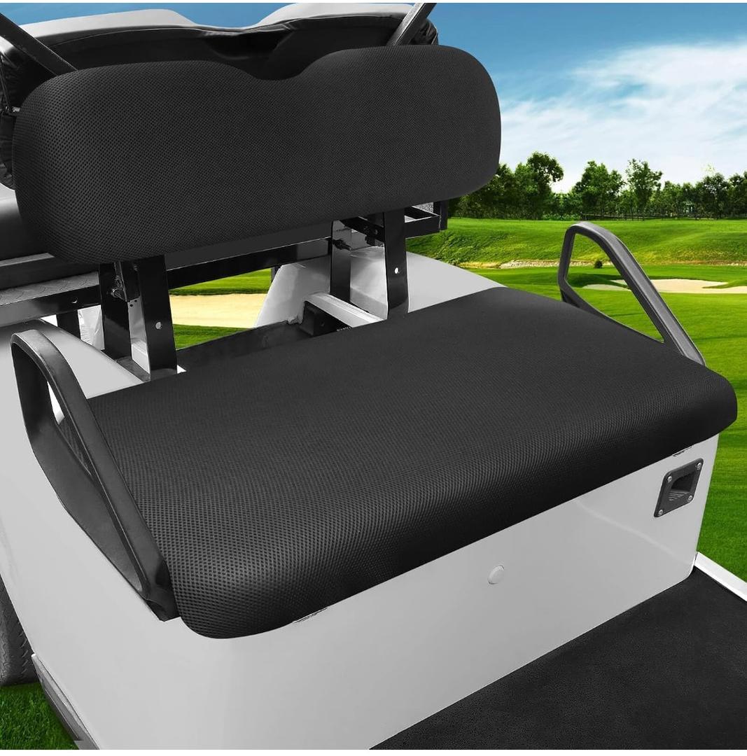 MOSNAI Universal Golf Cart Seat Covers Set for EZGO TXT/RXV, Club Car DS/Precedent, Yamaha G29/ Drive 2 Front Seats, Durable Breathable Bench Seat Covers Washable Polyester Mesh Cloth Without Logo
