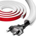 39" Silicone Cord Hider for Wall Mount TV,Self-Adhesive Cable Hider for 1 Cord(1/4" Diameter),Cable Management Under Desk,Cord Organizer,Cable Raceway Home & Office Trim,Cord Concealer Channel,White (Regular-39 inch)