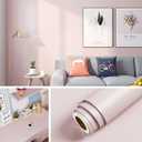Livelynine 24x394 Wide Pink Contact Paper Peel and Stick Blush Pink Wall Paper for Bedrooms Living Room Accent Renter Friendly Cute Kids Wallpaper for Room Girl Self Adhesive Light Pink Vinyl Wrap