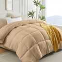 L LOVSOUL Down Alternative Comforter King Size Duvet Insert,All Season Duvet Insert with Corner Tabs,Khaki Comforter King 106x90Inches (Queen)