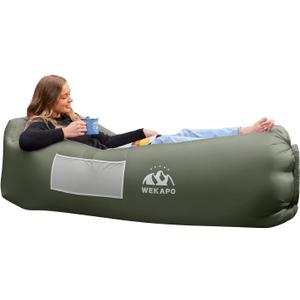 WEKAPO Inflatable Lounger Air Sofa Hammock-Portable,Water Proof& Anti-Air Leaking Design-Ideal Couch for Backyard Beach Traveling Camping Picnics & Music Festivals (Olive Green)