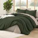 Litanika Comforter King Size Set Olive - 7 Pieces Bed in a Bag King Beddding Comforter Sets, Plain Lightweight Bed Set with Comforter, Sheets, Pillowcases & Shams