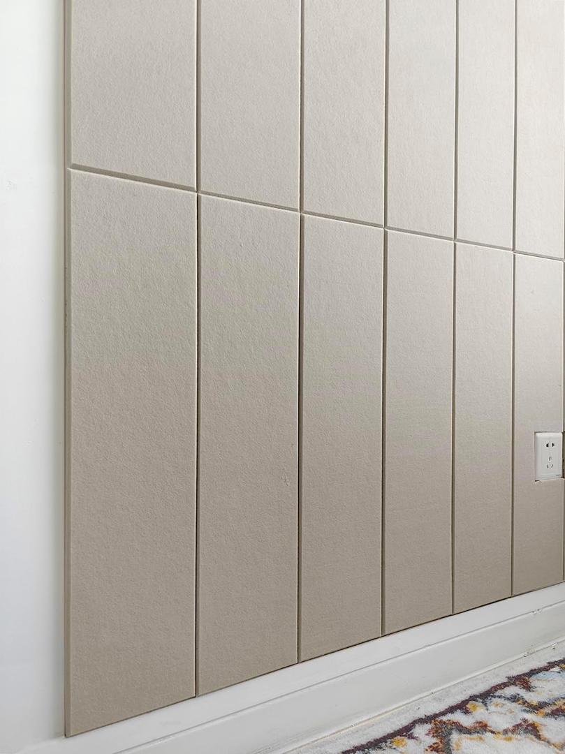 Shiplap Felt Wall Panels for Interior Wall Decor, Accent Wall Paneling for Bedroom Living Room & Office, Peel and Stick, Sound Absorbing  24 Pack Felt Wall Tiles with Adhesive - Light Camel