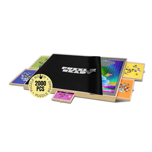 Puzzle Ready Large 2000-Piece Puzzle Board - 41" x 32" Puzzle Table with 5 Colorful Drawers, Cover Mat, Felt Workspace & Carrying Handle – Ideal Game Table for Adults & Children
