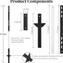 2 Pack 4' Yard Sign Stake, 48 inch Metal Signs Posts, Aluminum Holder with Heavy-duty Base, Sleek Modern Design Garden Stakes with Holes for Outside Fence Parking Street Stop