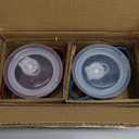 AmorArc 24 Ounces Soup Bowls with Large Handles and Lids, Stoneware Bowls Set of 2 for Soup, Cereal, Stew, Noodle, Colourful Ceramic Kitchen Bowls, Microwave&Dishwasher Safe, Blue&Red