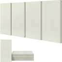 UMIACOUSTICS 4 PCS Acoustic Wall Panels, 2 Thick 23.6" x 11.8" Fiberglass Recording Studio Acoustical Treatments Panels, Self-adhesive Sound Absorbing Panels for Studios, Office, Home Theater. Beige