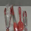 Kaluns Kitchen Tongs for Cooking Grilling Set of 4, BBQ Grill Tongs With Silicone Tip Stainless Steel Heat Resistant, Non-stick Pull Lock, Incl 7, 9, 12 Inch Tong Plus a Silicone Spatula