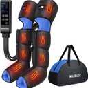 Leg Massager with Heat and Compression : Sequential Compression Boots with 6 Modes,9 Intensity and 3 Heat for Circulation and Pain Relief - Christmas Birthday Gifts for Mom, Dad, Athletes, Gym