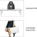 Moosinily Small Camping Table 35.2 inch Folding Picnic Table Foldable Low Camp Table Portable Short Aluminum Outdoor Floor Short Beach BBQ White 35.215.7 inch