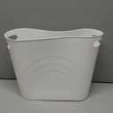 rejomiik Small Trash Can, 3.5 Gallon Slim Garbage Can Plastic Waste Basket with Handles Container Bin for Narrow Spaces Bathroom, Bedroom, Kitchen, Office at Home, White