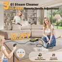Gautye Steam Cleaner, 3 Level Adjustable Handle with 15 Accessories, Black | 15s Heat Up, 1.69 Quarts Tank, Handle Steam Cleaner for Home, Steamer for Cleaning for Kitchen, Grout, Dirt, Tile, Floor, Car