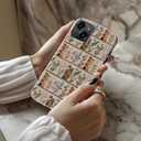 for iPhone 14 Plus Case Cute - Wireless Charging Compatible - Dual-Layer Hard Shell + Silicone Cover - Aesthetic Protective Phone Case for Women - Vintage Floral Bookish