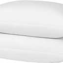 basic home Queen Size Goose Feather & Down Bed Pillow - 100% Odorless Sleep Pillow for Neck Support & Cooling Comfort - 233TC Cotton Cover with Anti-Poke Liner Queen 20x28 inch