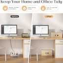 2 Pack Pine Wood Large Cable Management Box, Cord Organizer Cover Hider Floor Outlet Hiders for TV Wires, Computer, Router, USB Hub Under Desk Power Strip Electrical Cord Management (2)