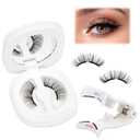 Upgrade Magnetic Eyelashes With Applicator, Reusable Soft Magnet Lashes Natural Look Magnetic Eyelashes No Glue Needed Easy To Wear and Remove Strip Lashes, Faux Cils by EMEDA (01)