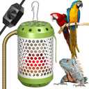 GlowUp Bird Cage Heater with 2 x 100W Ceramic Heat Lamp Bulbs, with Adjustable Temperature Switch Reptile Heat Lamp Guard Bird Cage Heat Lamp for Captive Birds, Reptiles