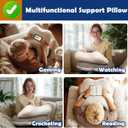 SOUNDANCE Gaming Pillow Reading Pillow for Lap, Arm Support Elbow Rest for Bed Sofa, Ergonomic U-Shaped Design with Equipment Support, Reduces Arm Fatigue During Gaming, Reading, Working, Crocheting