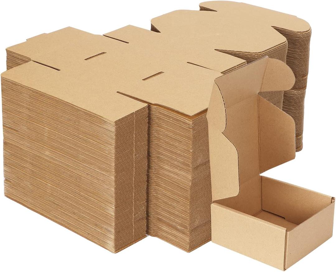 MEBRUDY 4x4x2 Inches Shipping Boxes Pack of 100, Small Corrugated Cardboard Box for Mailing Packing Literature Mailer (Brown) MEBRUDY 4x4x2 Inches Shipping Boxes Pack of 100, Small Corrugated Cardboard Box for Mailing Packing Literature Mailer (Brown)