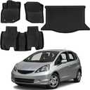 Compatible with Honda Fit 2009-2013 (Not for Manual Transmission) Floor Mats & Cargo Liner,All Weather Protection,Anti-Slip TPE Floor Mats & Trunk Mat for Fit 2009 2010 2011 2012 2013 Accessories