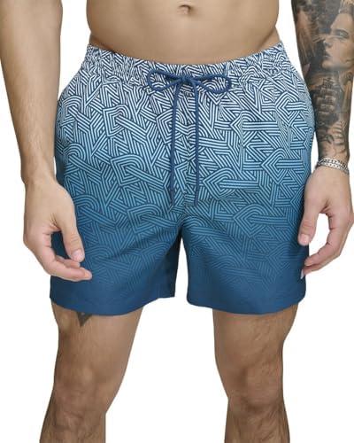 DKNY Men's Lightweight Quick Dry Volley UPF 40+ Protection Swim Trunk