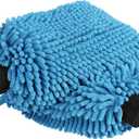 AIDEA Car Wash Mitt Microfiber-2PK, Scratch-Free& Lint-Free, Premium Chenille Microfiber Wash Mitt-Blue Regular Size (7.12''X10.14'')