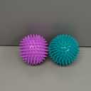 2 Pack 4.5 Heavy Duty Squeaky Dog Ball for Medium Large Dogs, Spikey Dog Ball Toys for Clean Teeth and Training, Large Dog Toys for Aggressive Chewers (Purple)
