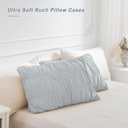 QSH Light Blue Ruched Pillow Shams Standard Size,2 Pack 20"x26" Pillowcases Shabby Boho Chic Decorative Pillow Sham Standard Ultra Soft and Luxury Microfiber Pillow Covers